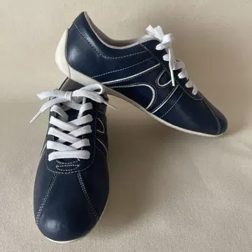 HAWKINS SPORT 가죽 스니커즈 로우 컷 23.5 네이비