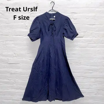 Treat urself 린넨 100% 롱 원피스 F 사이즈 리본