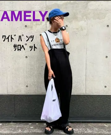 AMELY 와이드 팬츠 살로펫 블랙