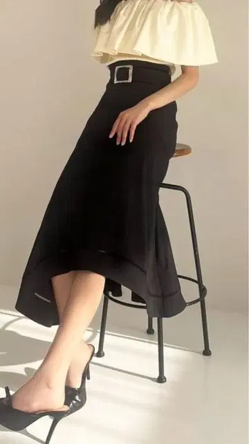 비대칭 플레어 머메이드 스커트 resexxy