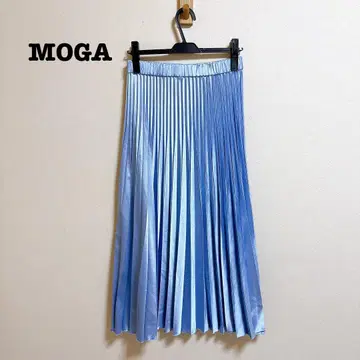 새상품급 MOGA 샤이니 새틴 플리츠 스커트