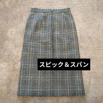 체크 무늬 타이트 스커트 그레이 계열