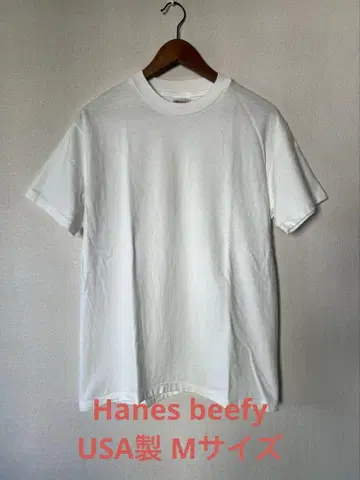 M 사이즈 HANES BEEFY 무지 티셔츠 USA제 데드스탁