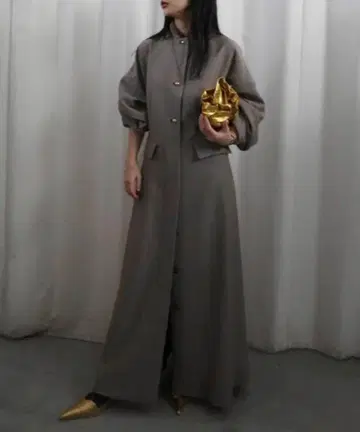 2WAY HERRINGBONE JACKET DRESS 브라운 M 사이즈