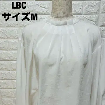 LBC 화이트 긴팔 블라우스 퍼프 소매 성숙/러블리 넉넉한 핏 [131]