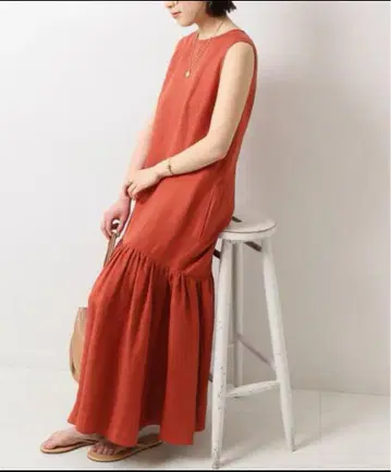 새상품급 Spick and Span 레이온 린넨 티어드 원피스