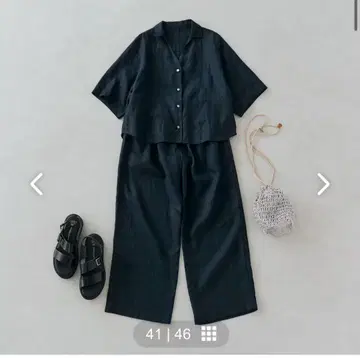 북유럽 생활용품점 올인원처럼 보이는 프렌치 린넨 셋업 S 사이즈