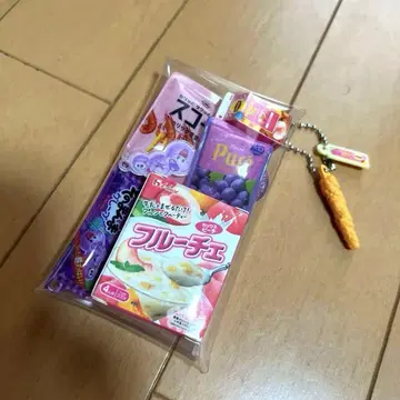 가챠 파우치 핑크 보라색 프루체 퓨레 구미 리프톤