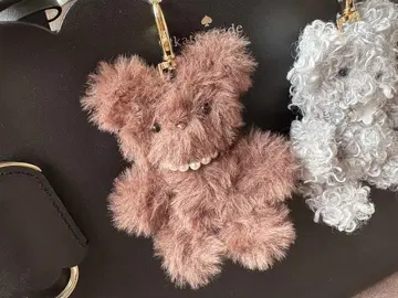 퍼 소재 곰 모양 키링