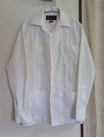 80s 쿠바 셔츠 white L/S SHIRT