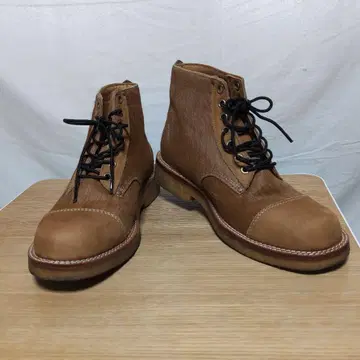 SUNBURST 가죽 브라운 레이스업 부츠