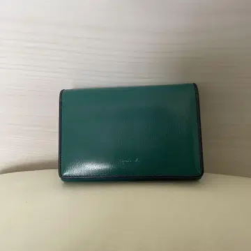 Agnes.b(애네스베) 그린 가죽 접이식 지갑