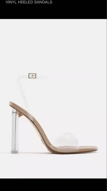 자라 클리어 비닐 힐 샌들