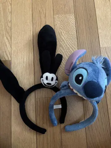 스티치 미키 귀가 달린 머리띠 세트