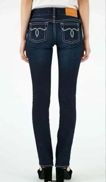 MOUSSY POWDER SKINNY denim 마우지 26 다크 네이비