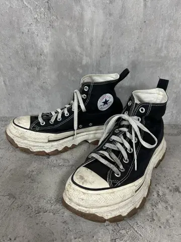 CONVERSE 하이컷 스니커즈 통굽 블랙 24cm 1SD662