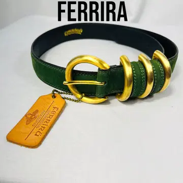 FERRIRA 페리라 그린 스웨이드 벨트 골드 버클