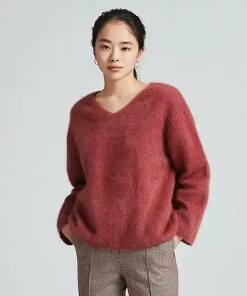 Ballsey 플러피 얀 V 넥 풀오버 S 빨간색