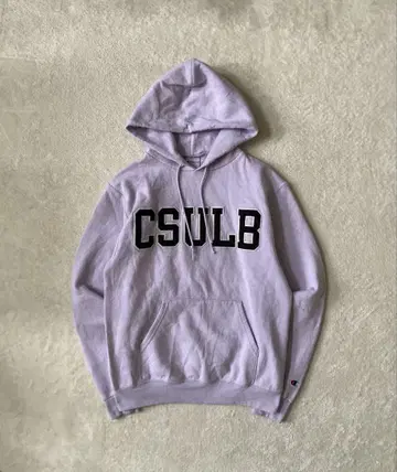 챔피온 CSULB 로고 연보라색 후드티 S 구제 의류