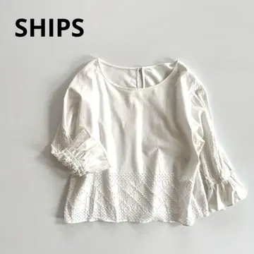 SHIPS 쉽스 레이스 블라우스 화이트 F 착용 횟수 몇 번 새상품급