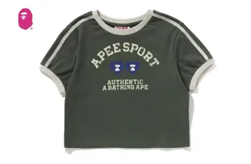 APEE LOGO PRINTED CROP TEE 그린