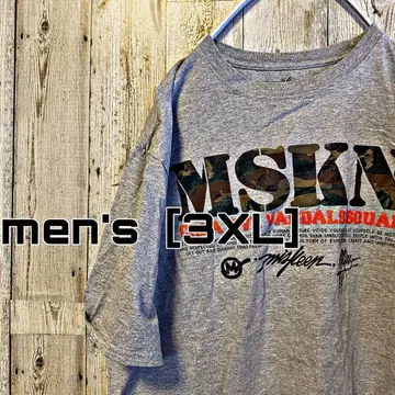 CB-4 프린트 티셔츠 그레이 카모플라쥬 men's [3XL]
