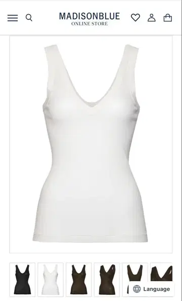 MADISONBLUE 화이트 V넥 탱크탑