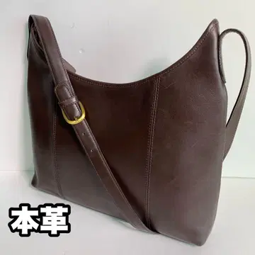 천연 가죽 그랩 가죽 숄더백 원숄더 다크 브라운