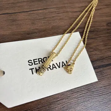SERGE THORAVAL 반사 골드 목걸이