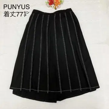 PUNYUS 와타나베 나오미 프로듀스 블랙 플리츠 스커트 미사용 새상품