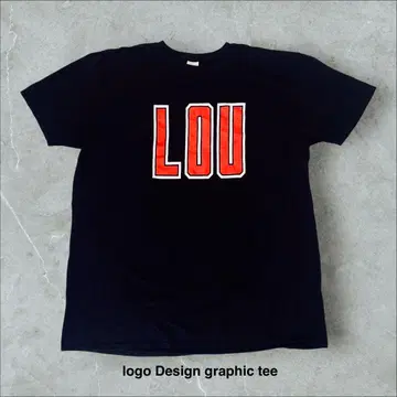 로고 디자인 그래픽 티셔츠 LOU 폰 아트 메시지
