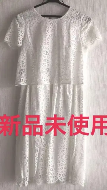 화이트 레이스 반팔 원피스