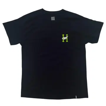 HUF 프린트 로고 티셔츠 L 사이즈 블랙
