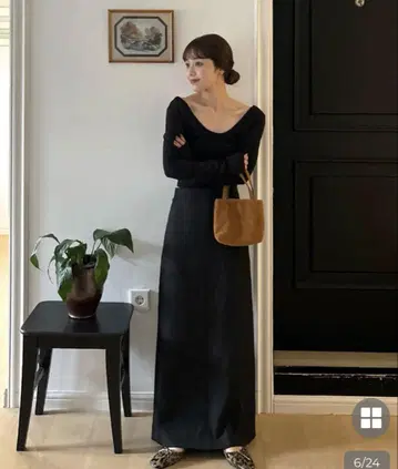새상품 NUGU 블랙 롱 스커트