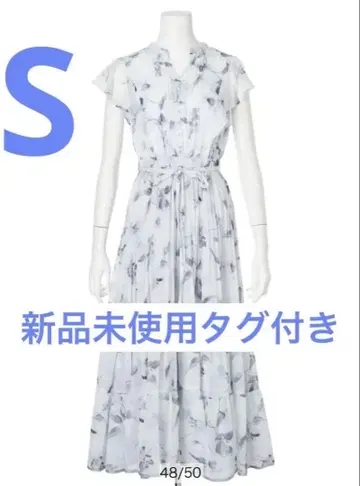 미사용 새상품 택 포함 JUSGLITTY 아이비 프린트 원피스 S 블루