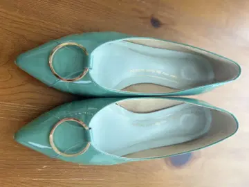 AKAKURA 민트 그린 스틸레토 플랫 슈즈 24.5cm