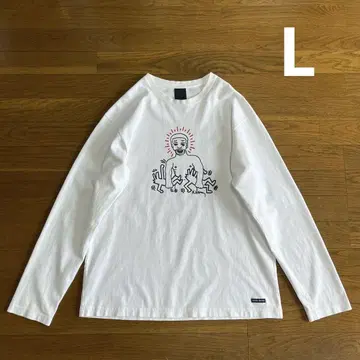 유니클로 키스 해링 롱 T 화이트 L 00s 90s