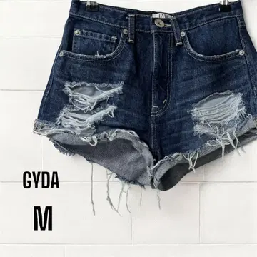 제이다 숏 팬츠 데미지 데님 인디고 블루 M