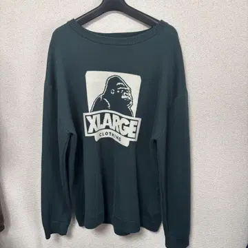XLARGE 고릴라 프린트 스웨터 L 다크 그린