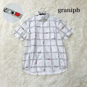 graniph 레어 90주년 아톰 콜라보 반팔 셔츠 화이트