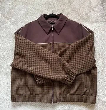 자라 브라운 체크 무늬 점퍼