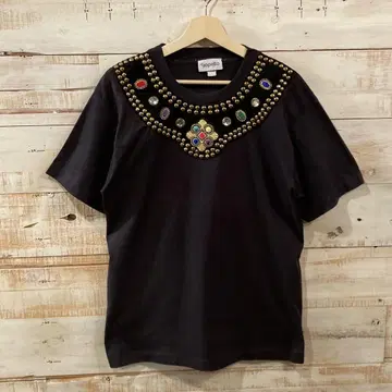 80s 90s gepetto 보석 장식 티셔츠 USA제 새상품 블랙