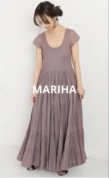 새상품급 MARIHA 초원의 무지개 드레스 티어드 롱 원피스