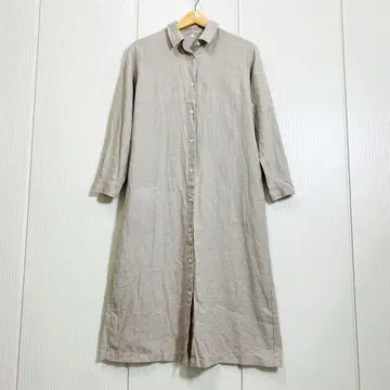 새상품급 무인양품 MUJI 프렌치 린넨 워시드 셔츠 원피스 린넨