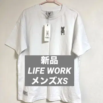 LIFE WORK 한국 브랜드 티셔츠 남성용 XS 화이트