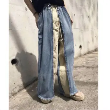 Ameri VINTAGE 믹스 재료 팬츠
