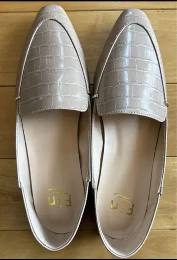 Fin 베이지 크로커다일풍 로퍼 베이지 24.5cm