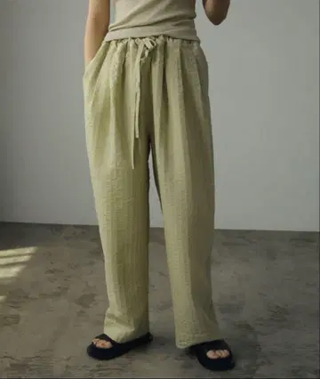 anuke Sheer Stripe Pants 36 라이트 그린