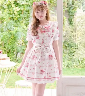 LIZLISA Creamy Berry 패턴 원피스 화이트 m