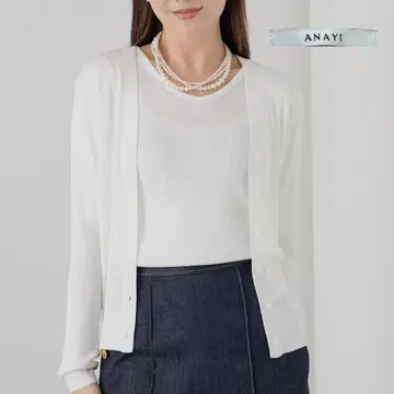 ANAYI 23SS 아세테이트 폴리에스테르 V넥 가디건